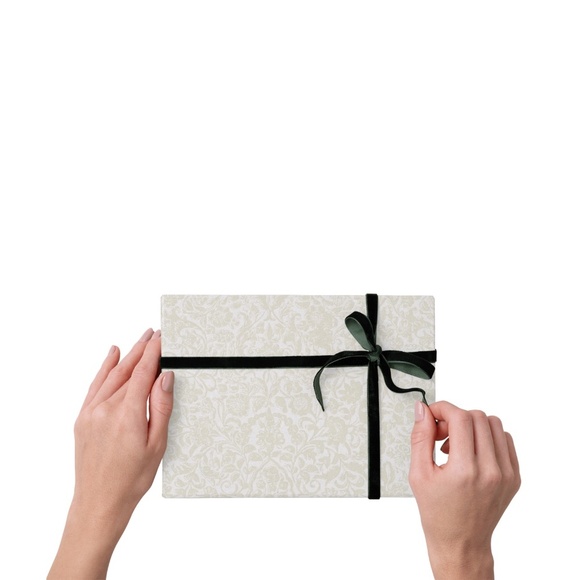 Elegant Neutral 7ft Gift Wrapping Paper Roll Cream Glossy CELEBRATORY Co. - Picture 4 of 5